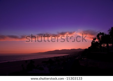 Sunset over santa monica bay