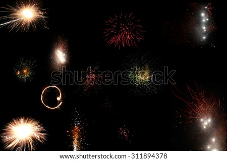 Colorful fireworks stock photo , photographed during Diwali night