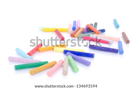 Oil Pastel Crayons on white background