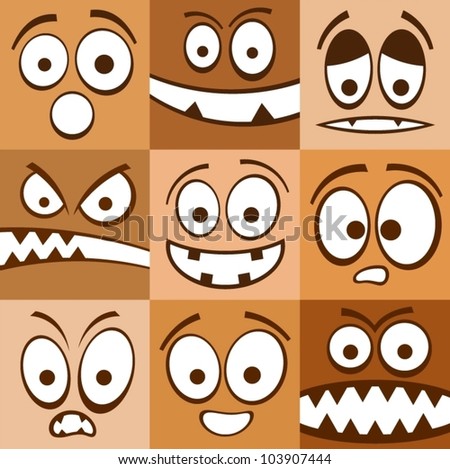 Funny skin color emotions seamless pattern.