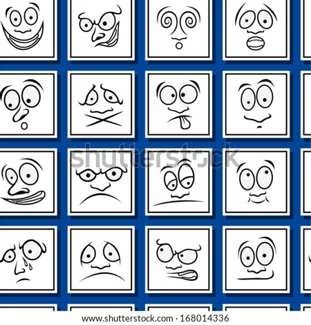 Cartoon emotions seamless pattern
