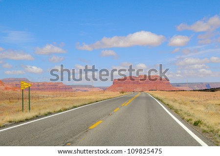 Road in Monument Valley Park. Utah - Arizona, US