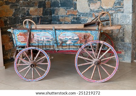 Old hand painted horse carriage
