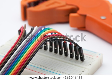 wire cutter and color full electronics wire