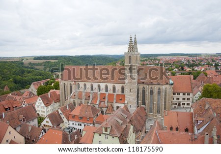 historic town of rothenburg germany with St,James Church