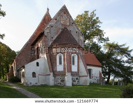 old historic field stone church -St.Pauli in Bobbin germany