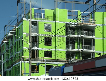 green insulation on new construction