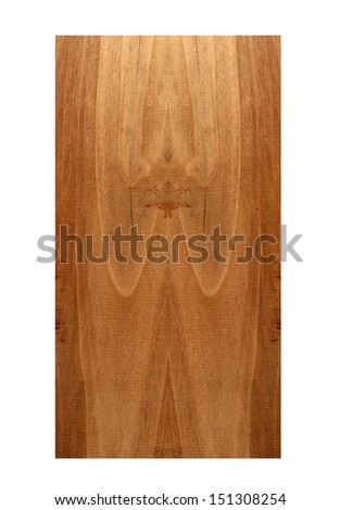 sample piece American Sycamore wood on a white background