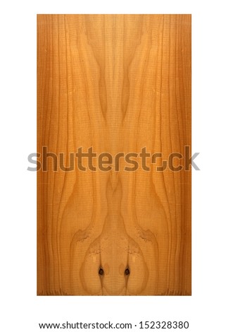 rough sample of English Yew wood on a white background