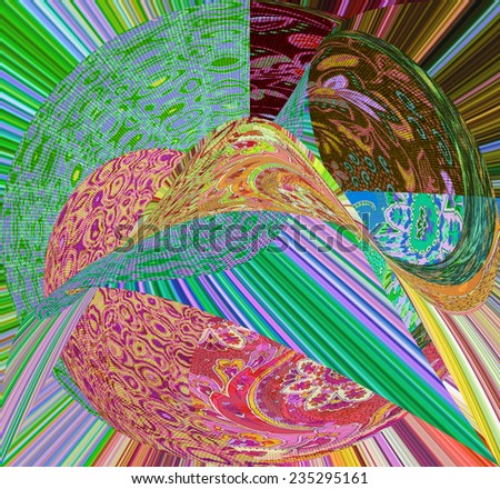 abstract design with different cotton fabric pieces and colors