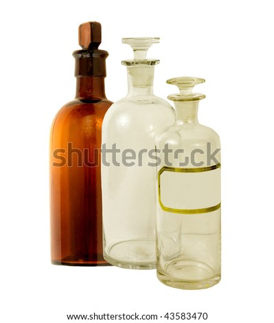 TWO'S COMPANY BOTANY APOTHECARY JARS WITH ANTIQUED LABELS, SET OF