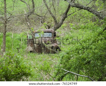 abandoned old farm truck