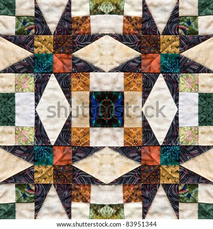 beautiful quilt design with star motive