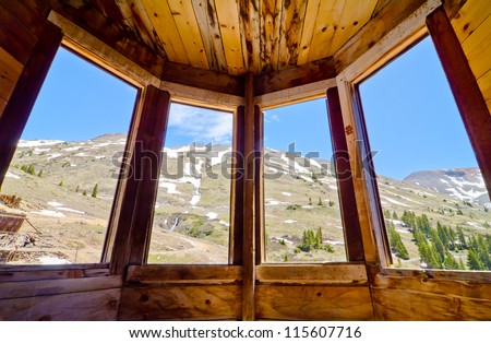 View from a the Front Window of a House at Animas Forks Ghost Town at Silverton, Colorado