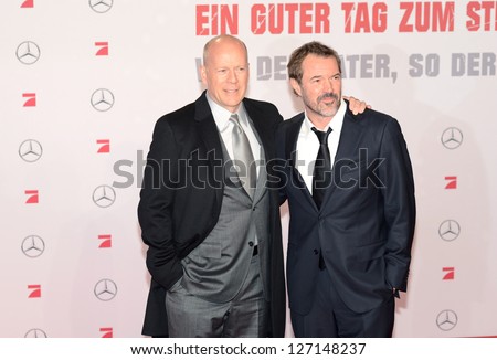 BERLIN - GERMANY - FEBRUARY 4: Bruce Willis and Sebastian Koch at the \