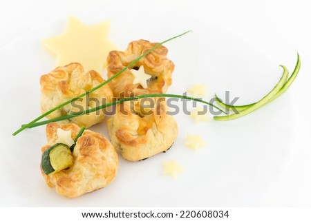 puff pastry stuffed with zucchini and cheese