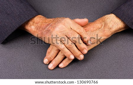 Closeup of an old man\'s hands
