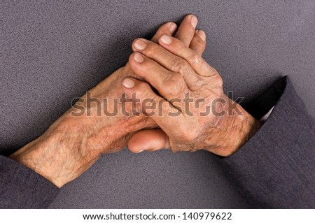 Closeup of an old man\'s hands