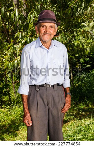 Portrait of a senior farmer outdoor