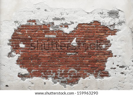 Destroyed Concrete And Brick Wall In Italy