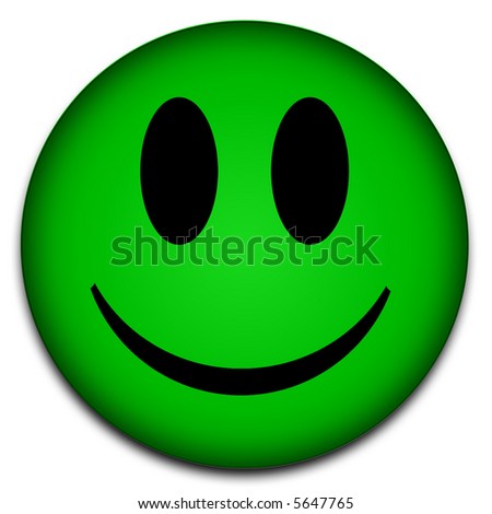 big happy face icon. Green smiley face symbol