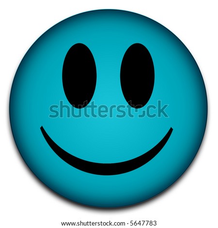 stock photo Blue smiley face symbol