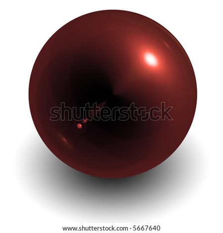 shiny red orb on white