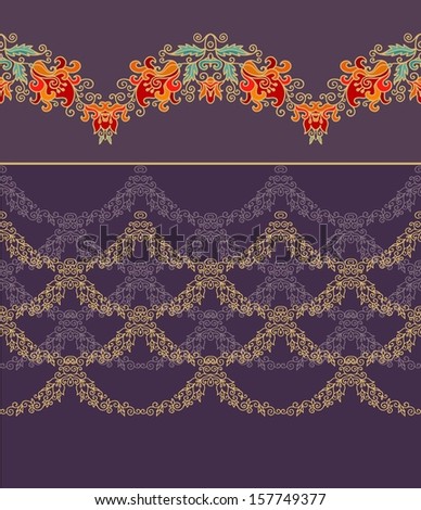 Set of decorative border patterns Set of decorative border patterns