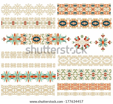 Set of seamless laced patterns Set of seamless laced patterns