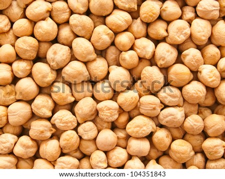 Chick-pea. The texture of coarse dry peas.
