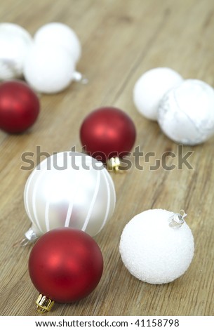 Christmas glitter balls lieing on floor
