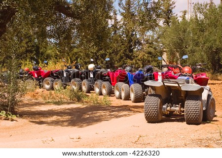 row motorbike parking in Africa