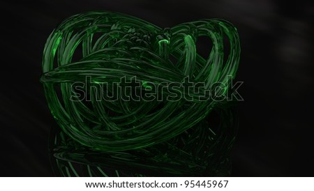 abstract alien green crystal torus knot