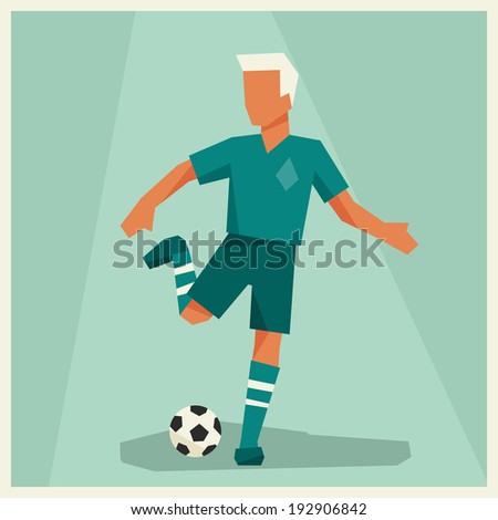 Illustration of soccer player in flat design style Illustration of soccer player in flat design style
