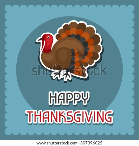 Happy Thanksgiving Day background design with holiday sticker objects.