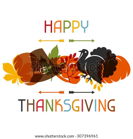 Happy Thanksgiving Day card design with holiday objects.