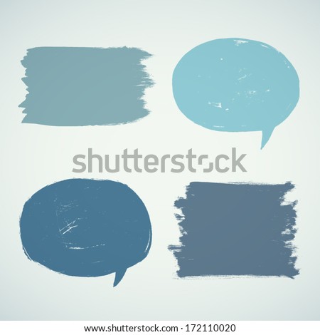 Set of grunge speak bubbles Set of grunge speak bubbles