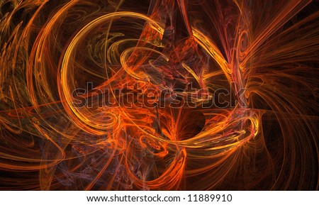 Vibrant red firey swirling chaos fractal