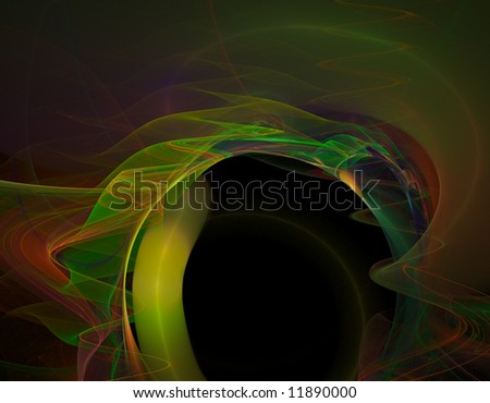 Colorful fractal arc floating in space with a nice solid feel to it