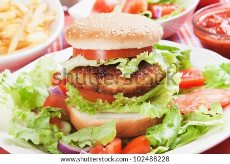 Vegetarian burger sandwich