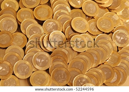 Group of gold coins business money