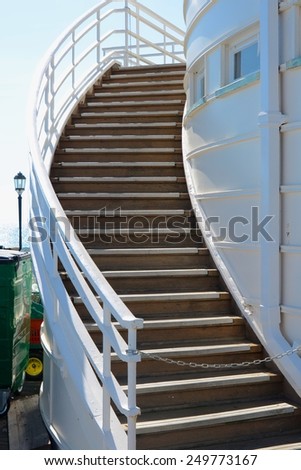 Steps on pier at Worthing, West Sussex, England