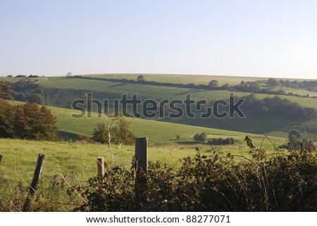 England. West Sussex. Worthing. Countryside on South Downs