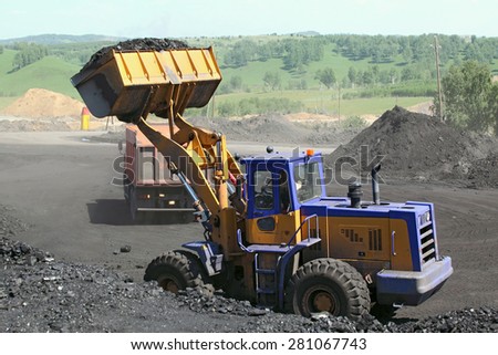 Coal mining. Coal loader.