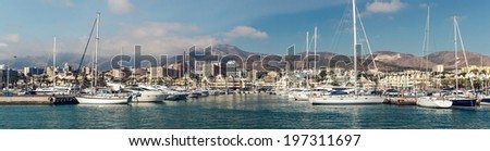 BENALMADENA, SPAIN - DEC 19, 2013:Day view of Puerto Marina, that has won the title of \