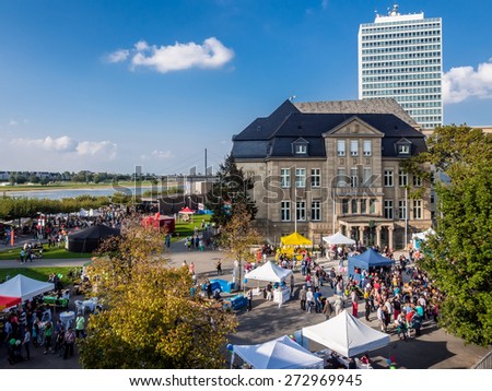 Dusseldorf, Germany - September 14, 2014: Crowd of people during Alp national holiday at Dusseldorf, Germany