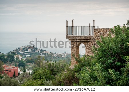 View of the observation deck and Benalmadena town. Province of Malaga. Spain