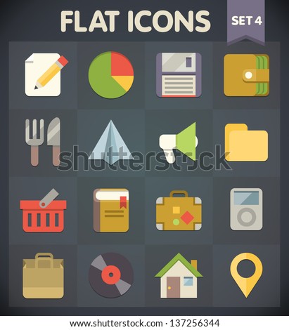 Universal Flat Icons for Web and Mobile Applications Set 4 Universal Flat Icons for Web and Mobile Applications Set 4