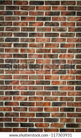 Brick Wall made out of red and black bricks of varying tones. Great for design element or as a background.