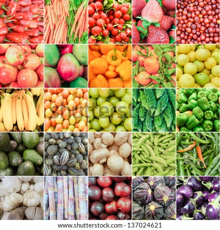 Fruits and Vegetable bounty of Summer organized in Rainbow theme